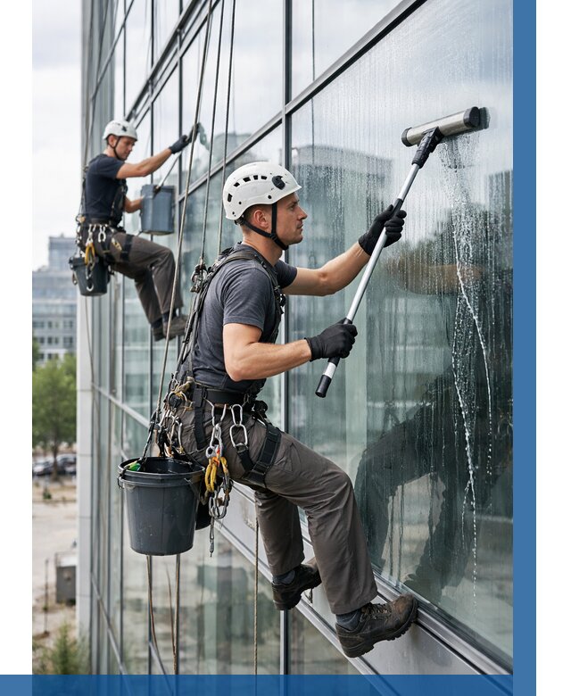 Мойка витражей альпинистами в Баксане от 707 р. под ключ|ВЫСОТНИК-Бкс