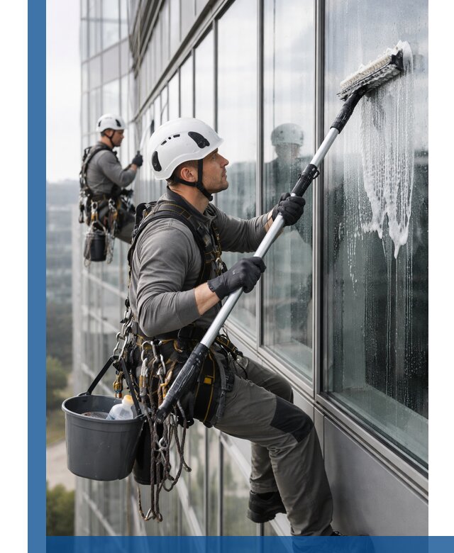 Высотная мойка сплошного остекления с выездом в Баксане