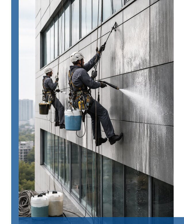 Профессиональная мойка вентилируемых фасадов в Баксане