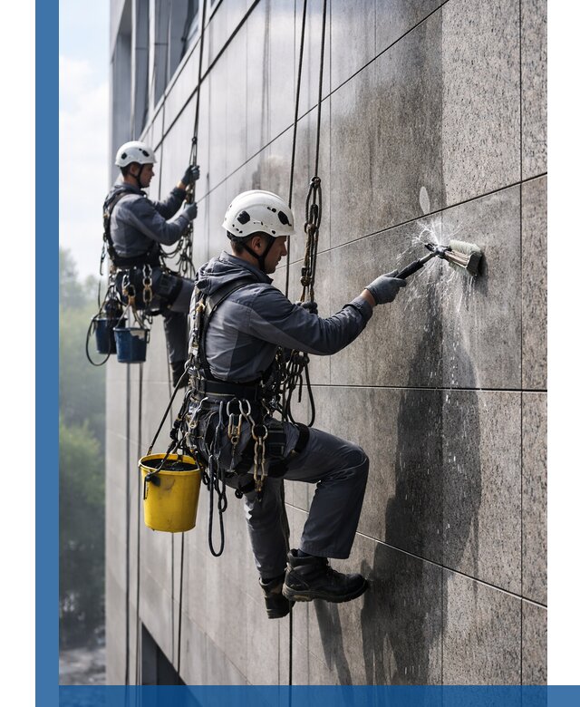 Профессиональная мойка фасада из керамогранита в Баксане