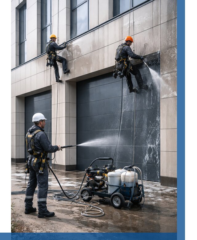 Послестроительная мойка фасада в Баксане от 303 р. | ВЫСОТНИК-Бкс