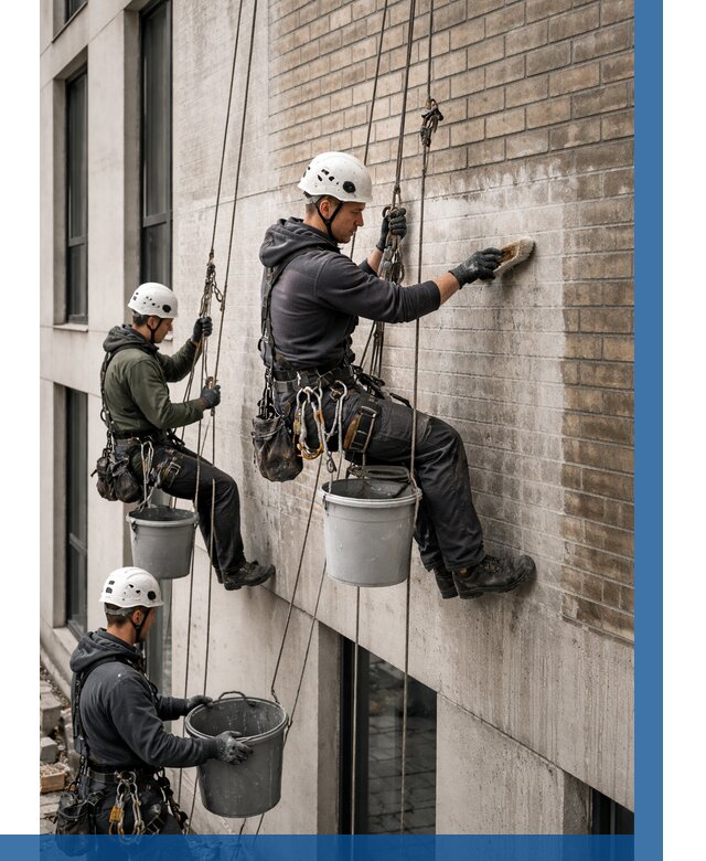 Удаление высолов с фасада в Баксане от 253 р. | ВЫСОТНИК-Бкс