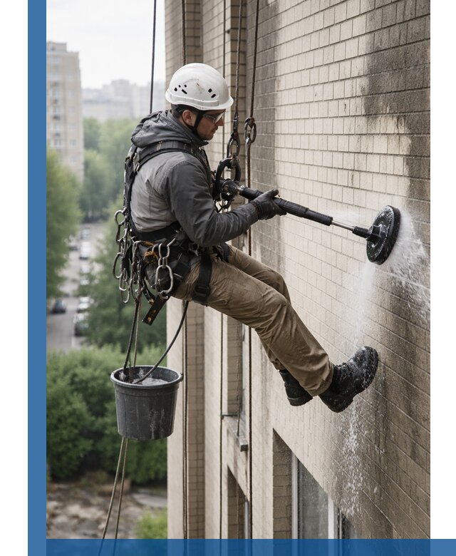 Очистка фасада от копоти в Баксане профессионально и безопасно