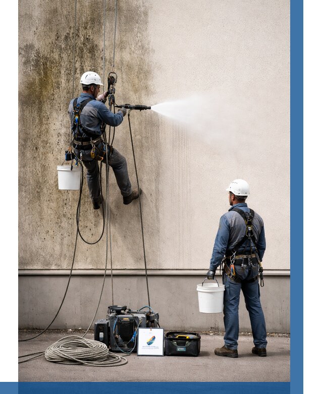 Очистка фасада от плесени в Баксане от 303 р. | ВЫСОТНИК-Бкс