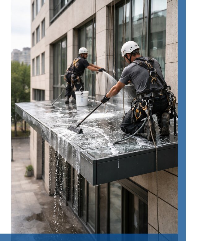 Мойка козырьков и навесов в Баксане от 3536 р. | ВЫСОТНИК-Бкс