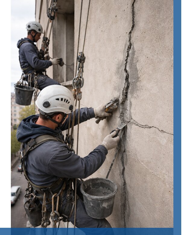 Заделка трещин на фасаде в Баксане от 909 р. | ВЫСОТНИК-Бкс