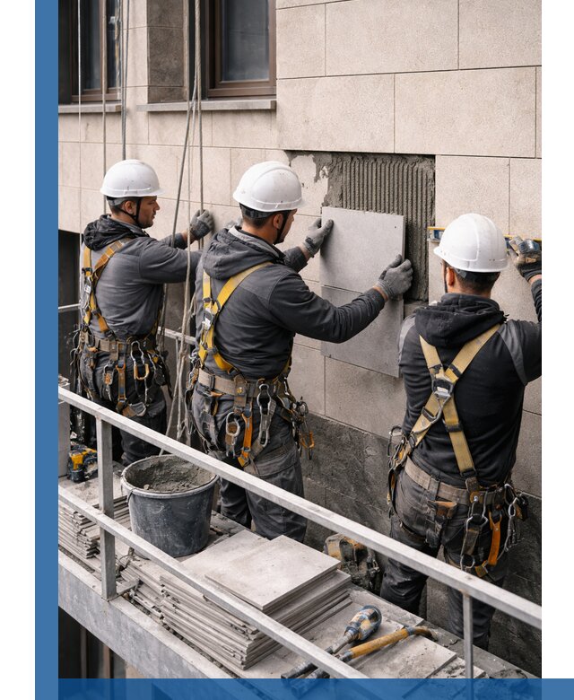 Ремонт облицовки фасада плиткой в Баксане с гарантией