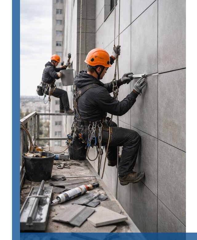 Профессиональный ремонт фасада из керамогранита в Баксане