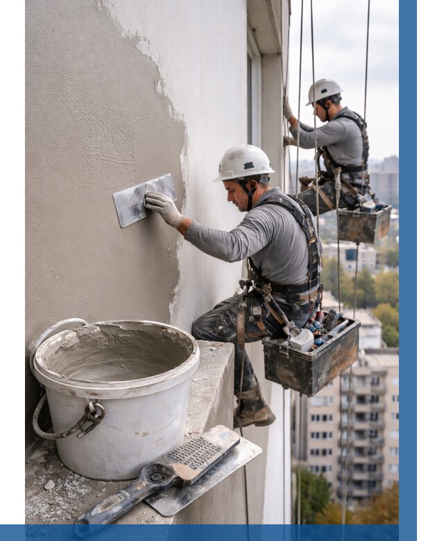 Шпаклевка фасада на высоте в Баксане от 707 р. | ВЫСОТНИК-Бкс