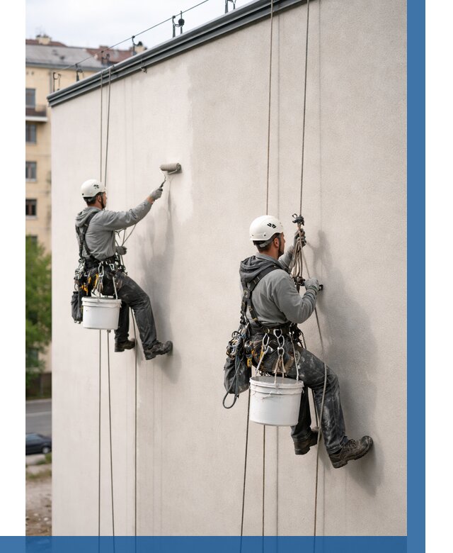 Покраска оштукатуренного фасада в Баксане от 323 р. | ВЫСОТНИК-Бкс