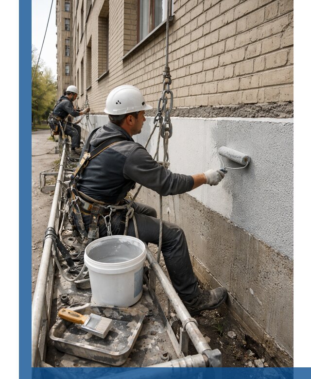 Окраска цоколя здания в Баксане профессионально и надежно