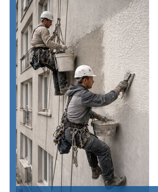 Нанесение декоративной штукатурки короед на фасад в Баксане