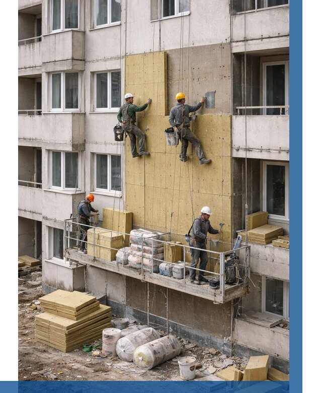 Утепление фасада минватой в Баксане от 1515 р. | ВЫСОТНИК-Бкс