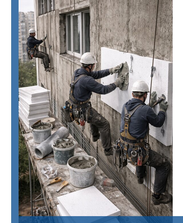 Утепление фасада пенополистиролом в Баксане под ключ