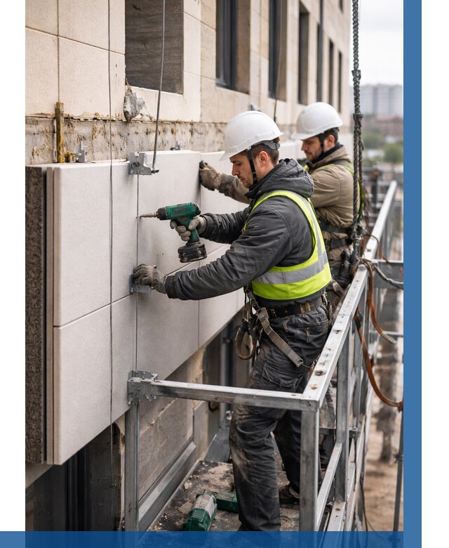 Монтаж фасадных термопанелей в Баксане от 1515 р. | ВЫСОТНИК-Бкс