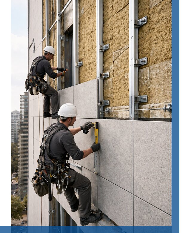 Монтаж вентилируемого фасада в Баксане от 3536 р. | ВЫСОТНИК-Бкс