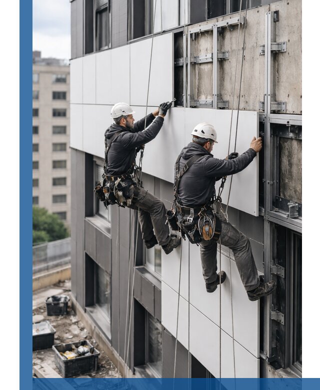 Монтаж композитных панелей фасада в Баксане под ключ