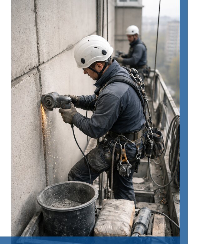 Штробление межпанельных швов в Баксане от 1212 р. | ВЫСОТНИК-Бкс