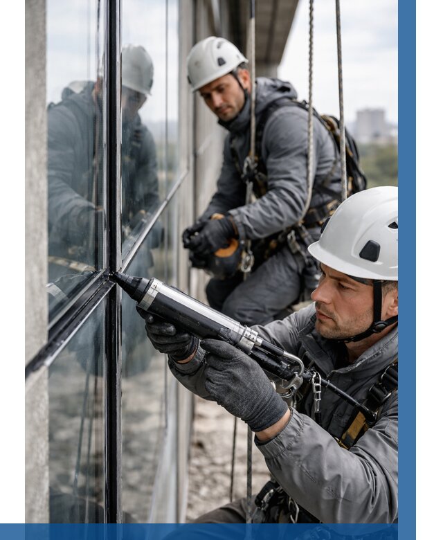 Герметизация витражных швов в Баксане от 657 р. | ВЫСОТНИК-Бкс