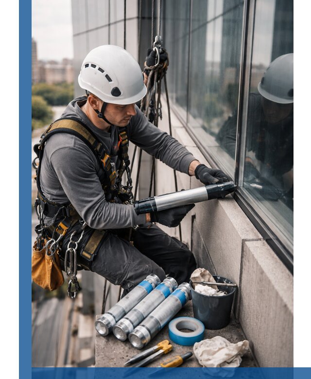Герметизация стыков витража в Баксане для герметичных фасадов