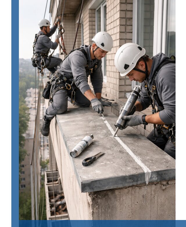 Герметизация балконного козырька в Баксане профессионально