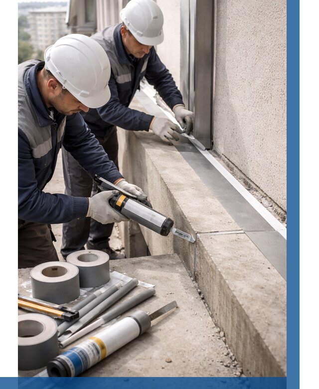 Герметизация примыкания балкона в Баксане от 4546 р. | ВЫСОТНИК-Бкс