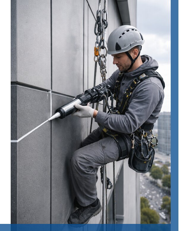 Герметизация стыков фасадных панелей в Баксане от 6566 р.| ВЫСОТНИК-Бкс