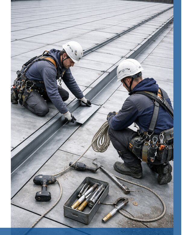 Ремонт фальцевой кровли в Баксане от 707 р. | ВЫСОТНИК-Бкс