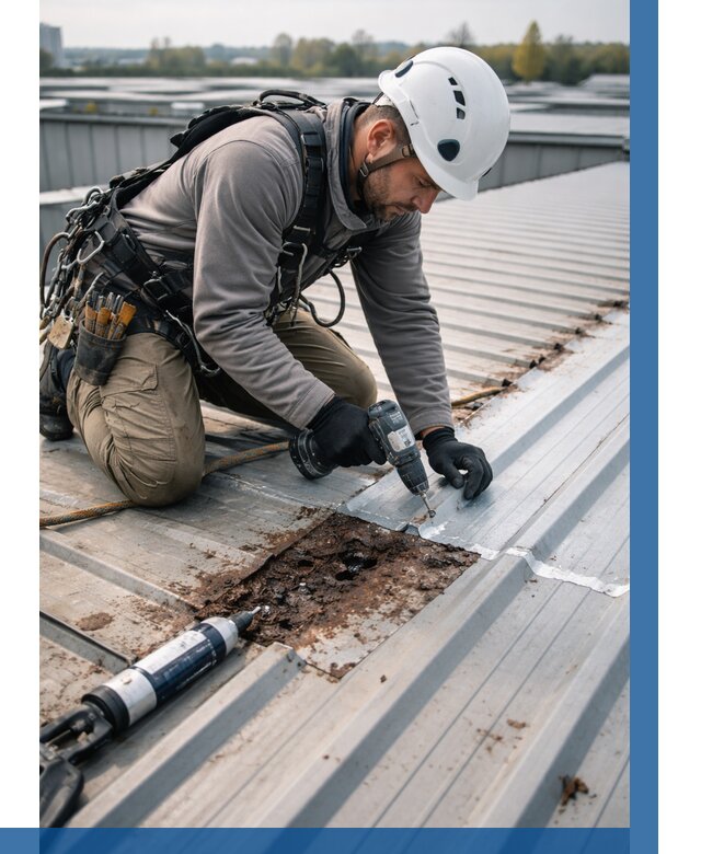 Ремонт профнастила на кровле в Баксане от 707 р. | ВЫСОТНИК-Бкс