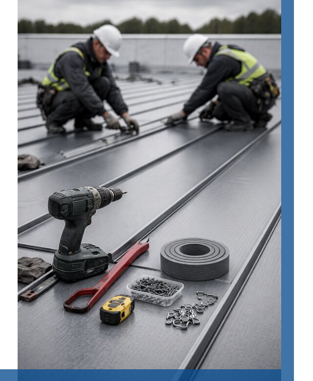 Монтаж фальцевой кровли в Баксане от 1818 р. | ВЫСОТНИК-Бкс