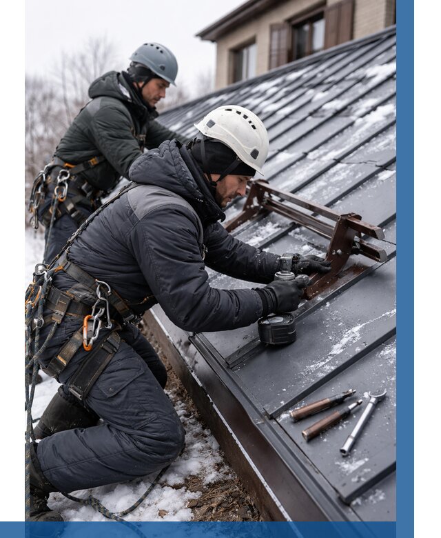 Монтаж снегозадержателей в Баксане от 455 р. | ВЫСОТНИК-Бкс