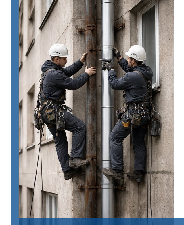 Замена водосточных труб в Баксане: монтаж и демонтаж под ключ