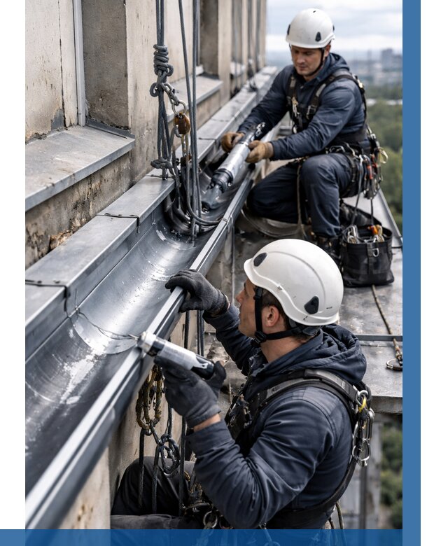 Ремонт водосточных желобов в Баксане от 6566 р. | ВЫСОТНИК-Бкс