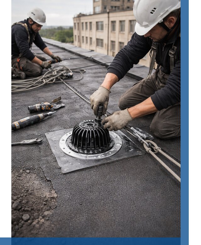 Установка водосточных воронок в Баксане цена от 3536 р. | ВЫСОТНИК-Бкс