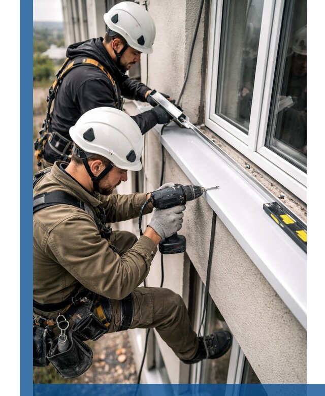 Профессиональный монтаж оконных отливов и отведения воды в Баксане
