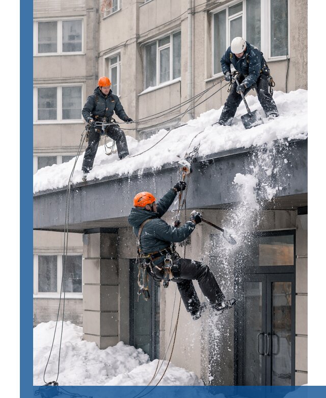 Безопасная очистка навесов от снега в Баксане круглогодично