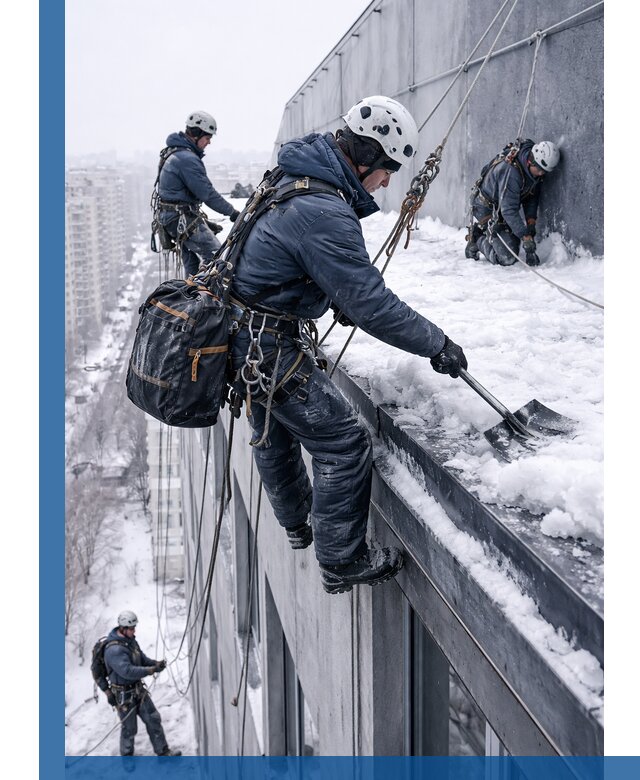 Абонентское обслуживание кровли зимой в Баксане регулярный уход