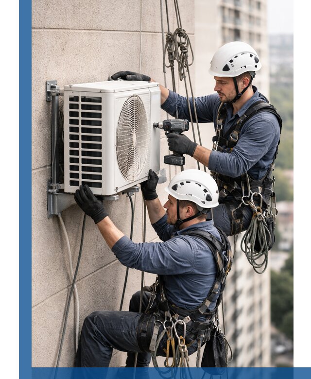 Монтаж внешнего блока кондиционера в Баксане установка и крепление