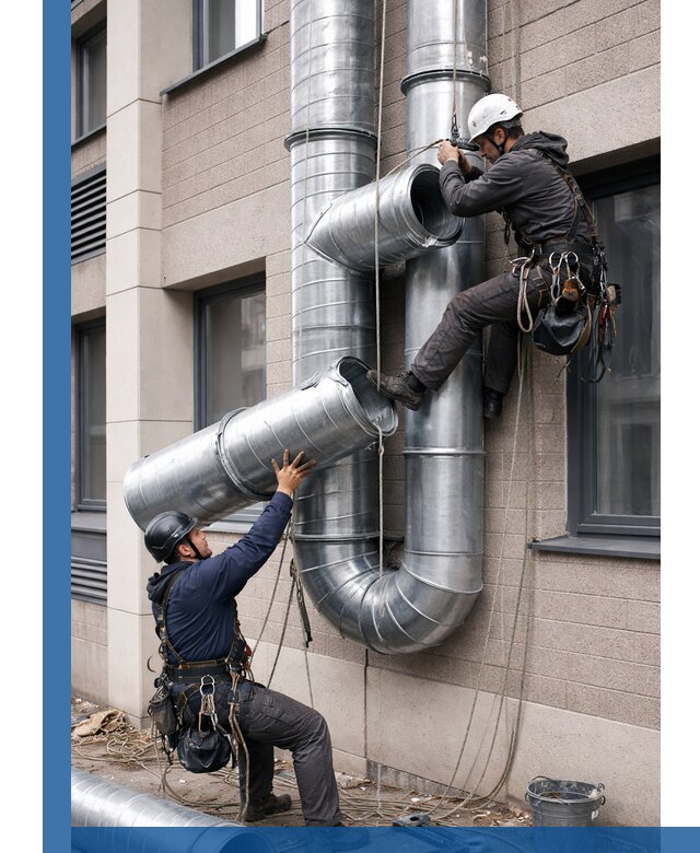 Монтаж фасадных воздуховодов в Баксане с герметизацией и крепежом