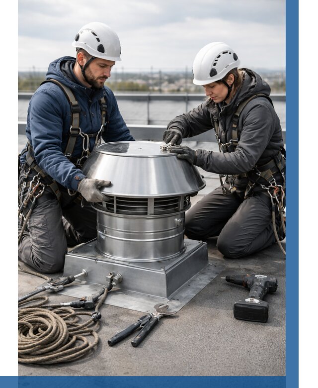 Установка дефлекторов на кровле в Баксане от 4546 р. | ВЫСОТНИК-Бкс