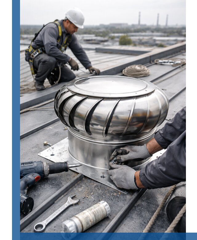 Установка дефлекторов на кровле в Баксане профессионально