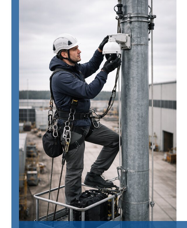 Профессиональная установка видеокамер на мачте в Баксане