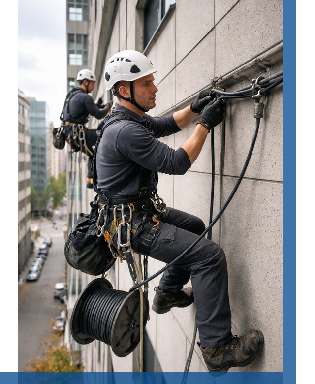 Прокладка кабеля по фасаду в Баксане от 354 р. | ВЫСОТНИК-Бкс