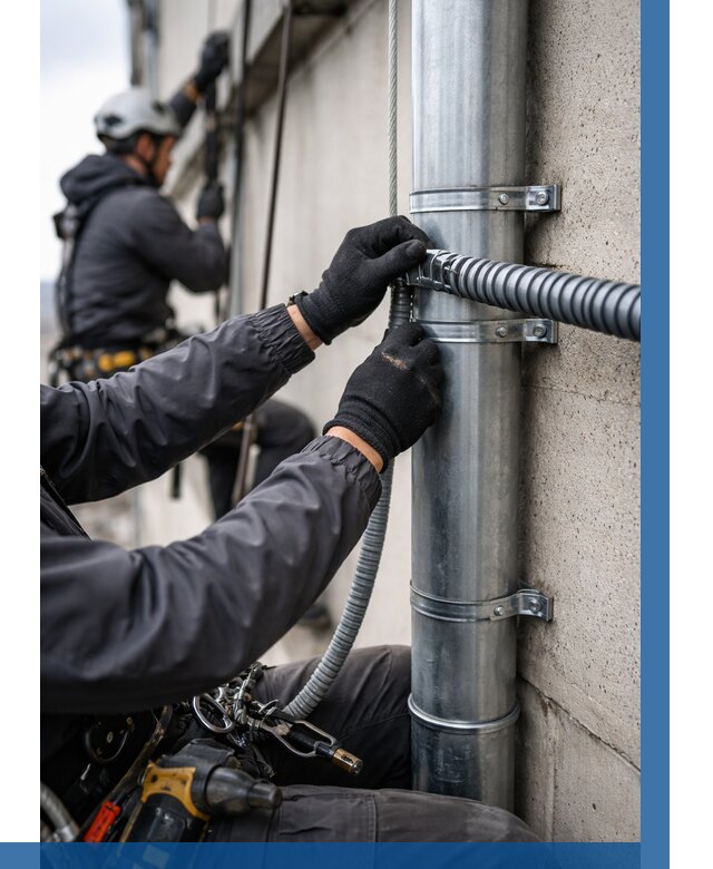 Монтаж гофры для кабеля в Баксане от 303 р. | ВЫСОТНИК-Бкс