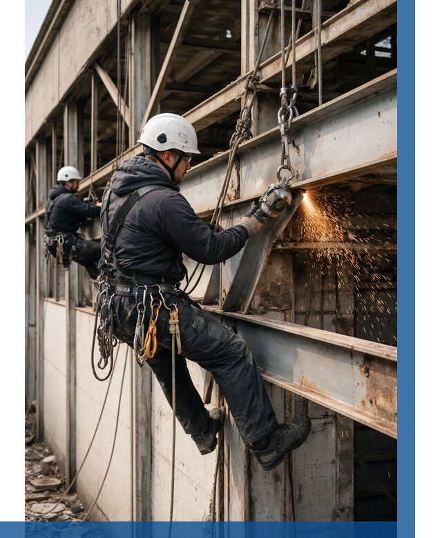 Демонтаж металлоконструкций на высоте в Баксане от 6566р. |ВЫСОТНИК-Бкс