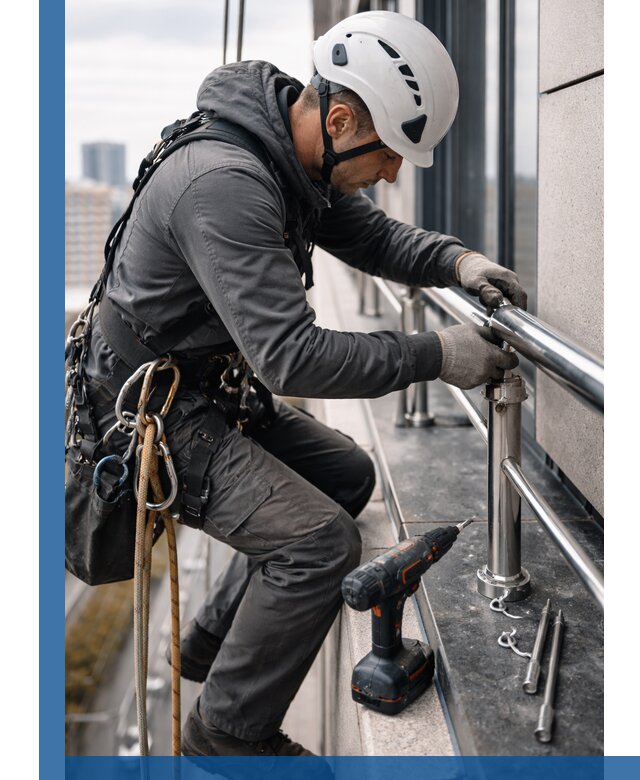 Монтаж ограждений на высоте в Баксане для зданий и конструкций