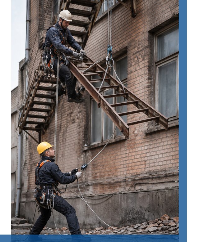 Демонтаж пожарной лестницы в Баксане от 12122 р. | ВЫСОТНИК-Бкс