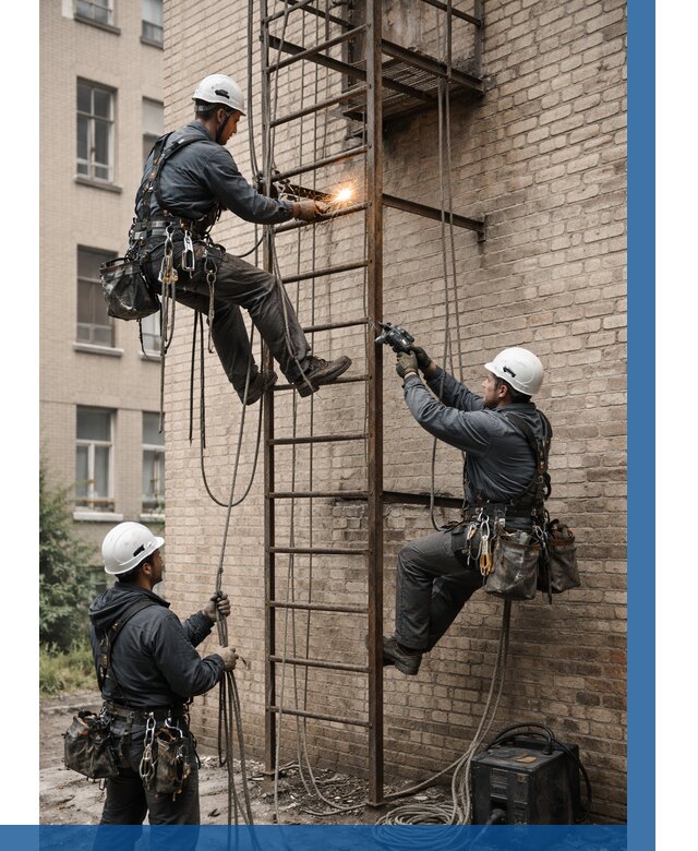 Ремонт пожарной лестницы в Баксане от 7577 р. | ВЫСОТНИК-Бкс