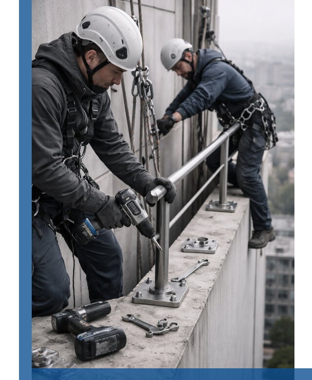 Монтаж перил на высоте в Баксане для жилых и промобъектов