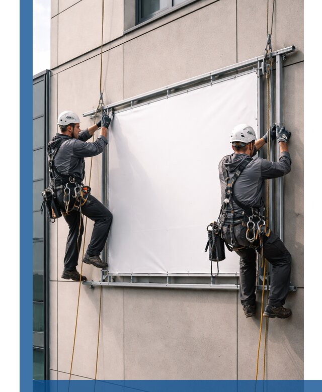 Монтаж наружной рекламной вывески в Баксане под ключ